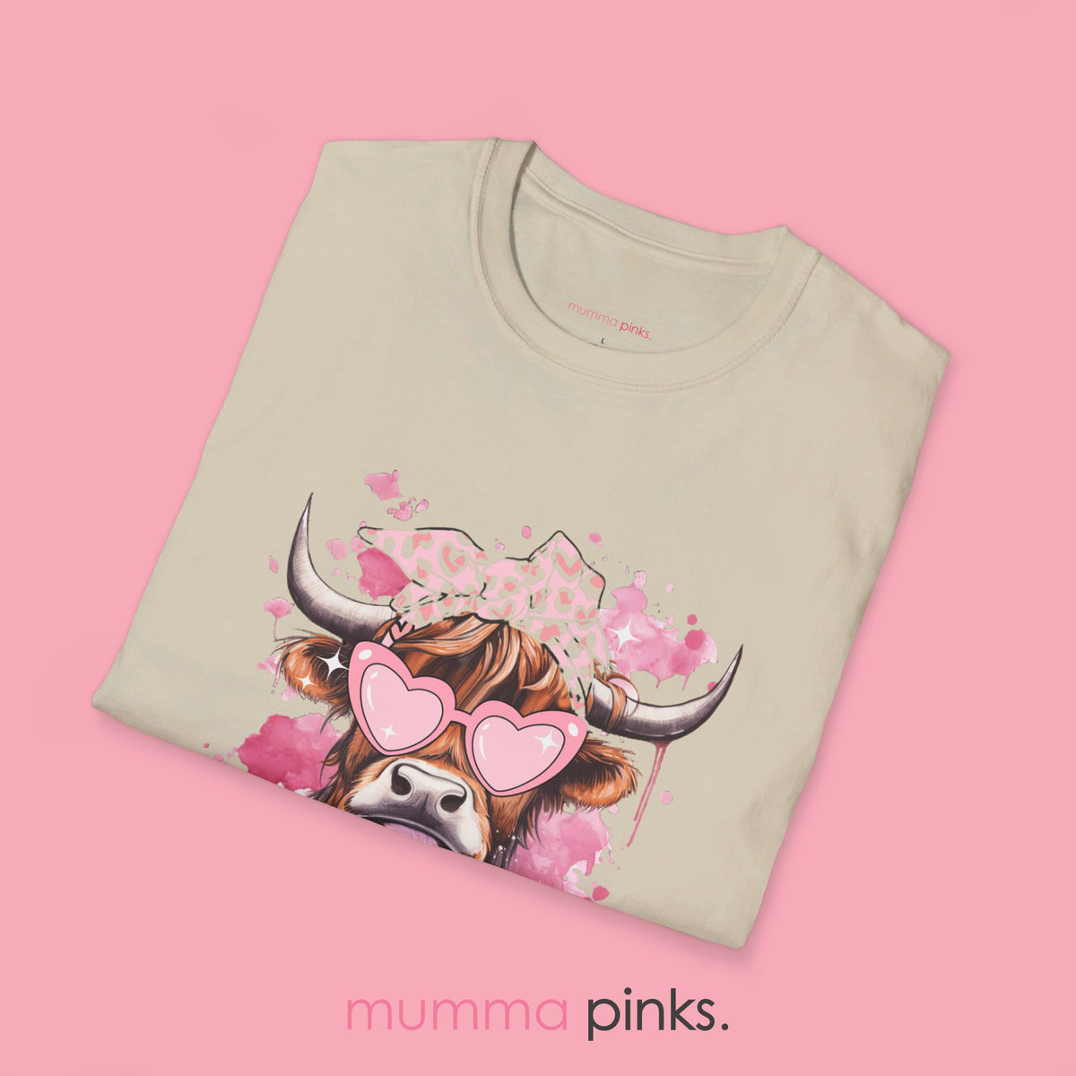 Pink Highland Cow Tee