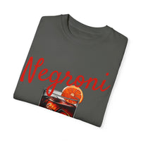 Comfort Colors oversized t-shirt with bold 'Negroni' cocktail graphic, vintage aesthetic, and Aperitivo vibes.