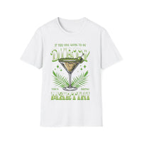 Fitted Gildan 64000 t-shirt with a chic martini glass and playful cocktail-inspired slogan, perfect for party nights