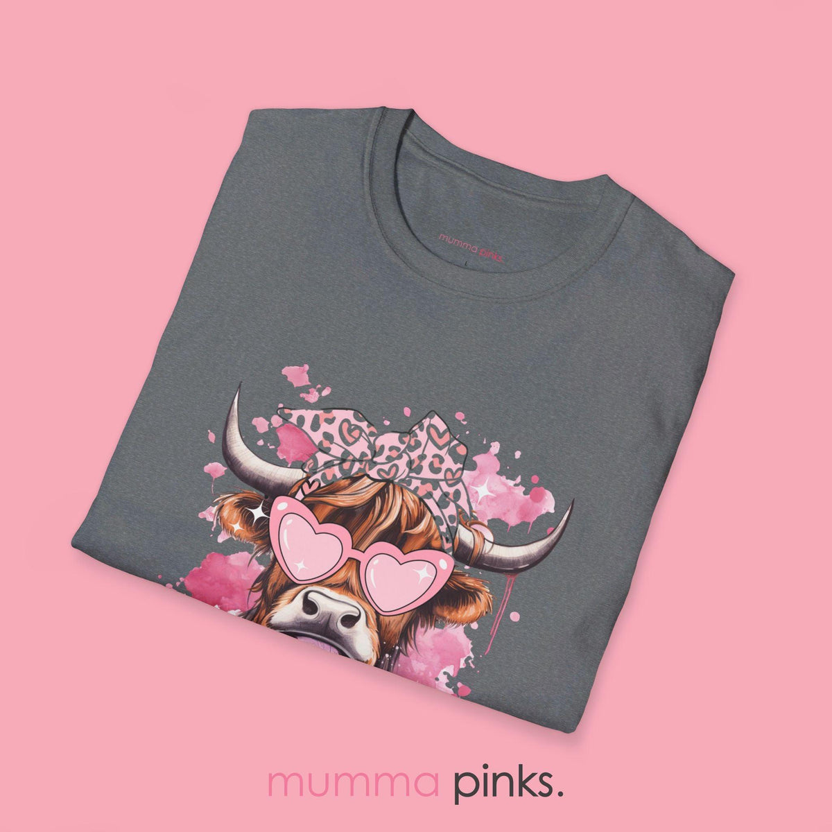 Pink Highland Cow Tee