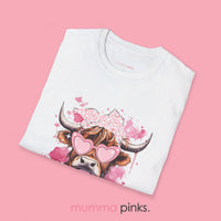 Pink Highland Cow Tee