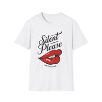 Silent Please I'm Taking Red Lips Graphic Tee, Red Lips Retro YTK Tee, Slogan Retro Graphic Tee, Statement Graphic Tee