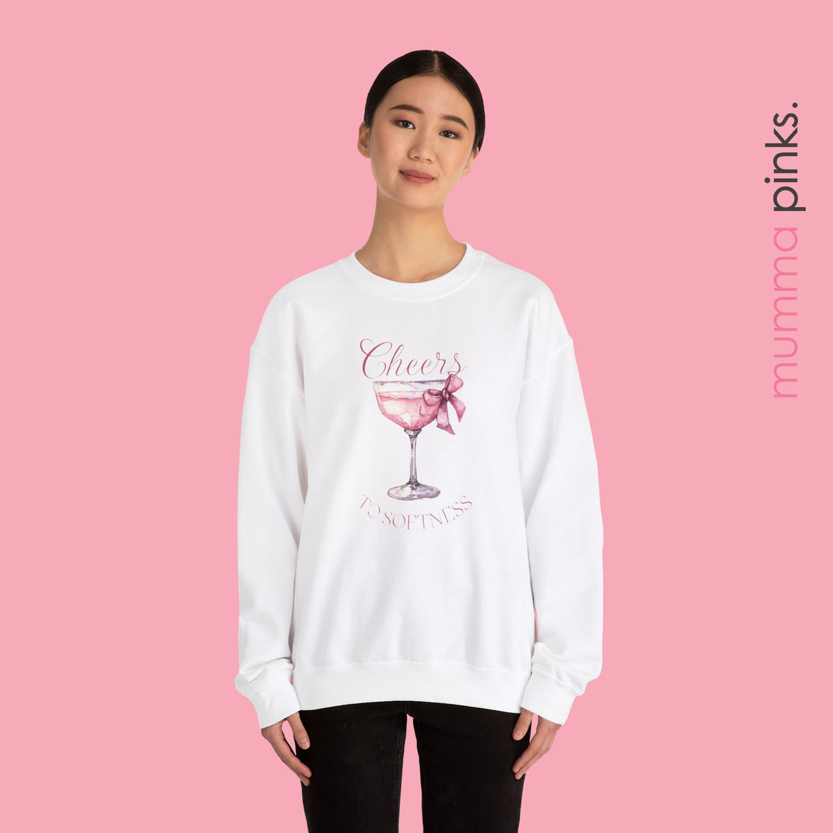 Cheers to Softness Coquette Aesthetic Sweatshirt