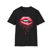 Flirty Shirt, Red Lips Graphic Tee Retro Red Lips T-Shirt