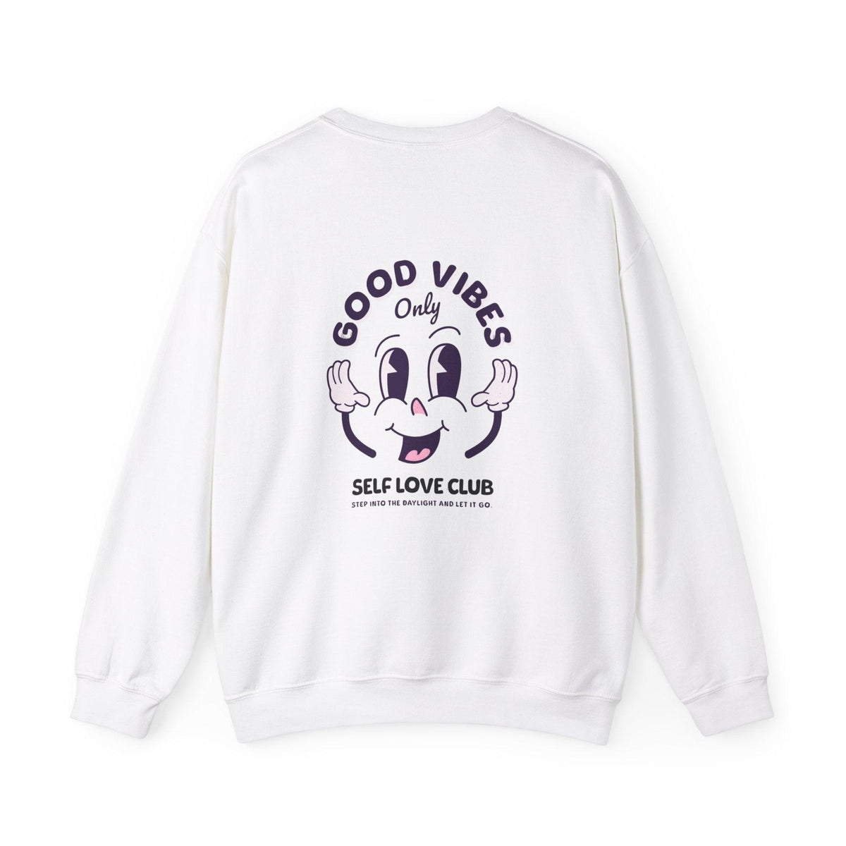 Good Vibes Only Self Care Club Slogan Sweatshirt, Back Print, Self Care Club Trend Sweatshirt, Self-Care Crewneck, Gifts for Her, Self Care Club Jumper