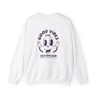 Good Vibes Only Self Care Club Slogan Sweatshirt, Back Print, Self Care Club Trend Sweatshirt, Self-Care Crewneck, Gifts for Her, Self Care Club Jumper