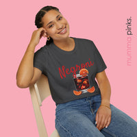 Classic fit Gildan 64000 tee featuring a bold Negroni cocktail design, sleek and perfect for Italian cocktail lovers.