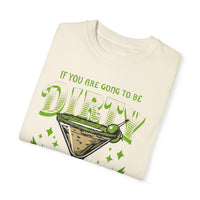 Oversized Comfort Colors t-shirt featuring a bold martini glass with 'If you're going to be dirty, bring a Martini' slogan