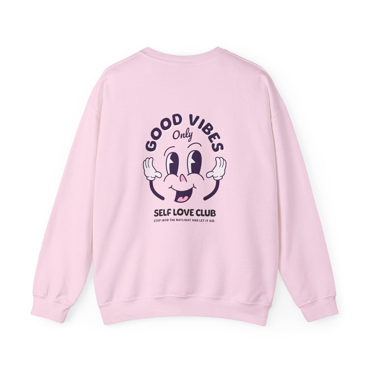 Good Vibes Only Self Care Club Slogan Sweatshirt, Back Print, Self Care Club Trend Sweatshirt, Self-Care Crewneck, Gifts for Her, Self Care Club Jumper