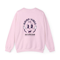 Good Vibes Only Self Care Club Slogan Sweatshirt, Back Print, Self Care Club Trend Sweatshirt, Self-Care Crewneck, Gifts for Her, Self Care Club Jumper