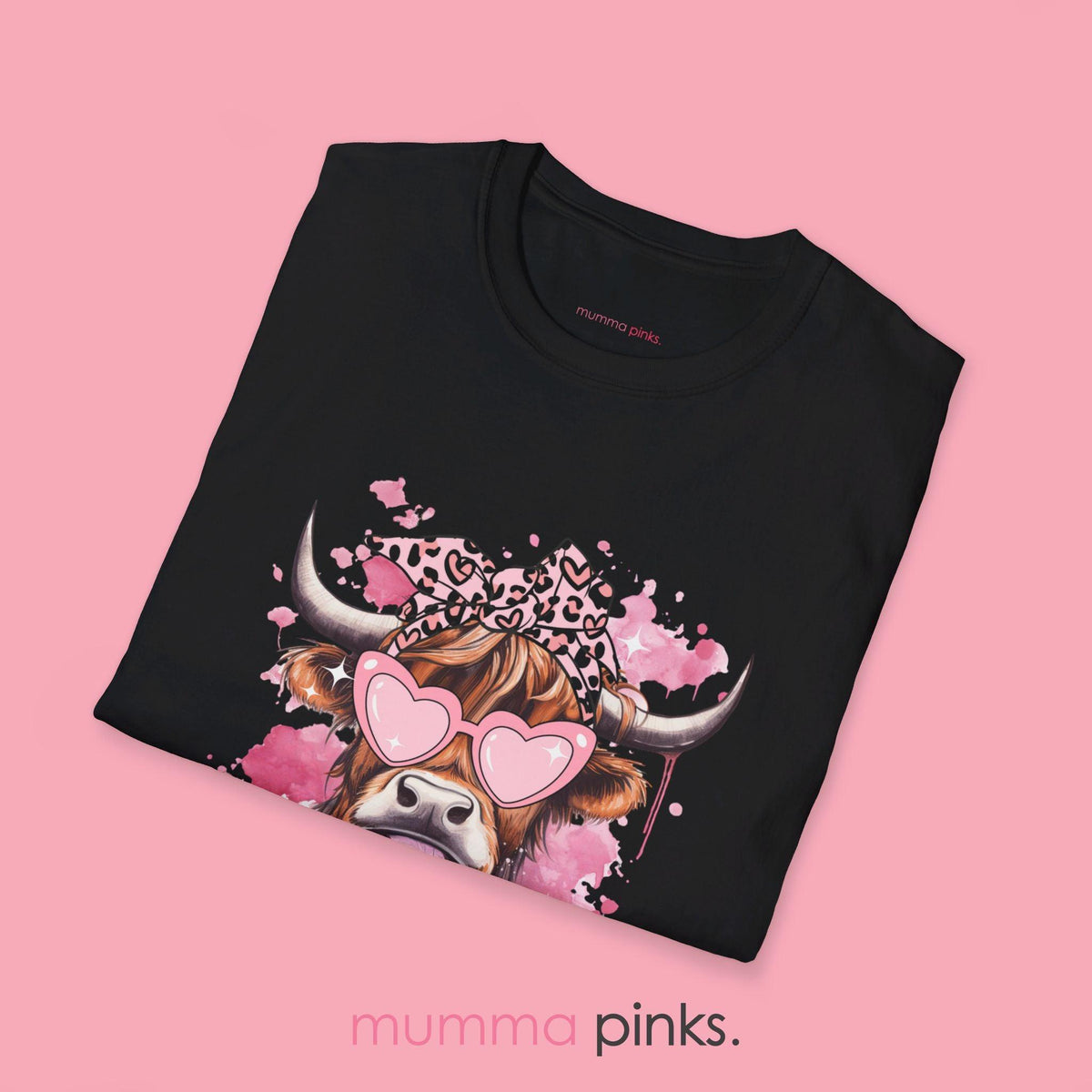 Pink Highland Cow Tee