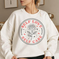 Self Care, Self Love Graphic Sweater, Selfcare Jumper, Selfcare Slogan Sweatshirt, Selfcare Graphic Crew Sweatshirt