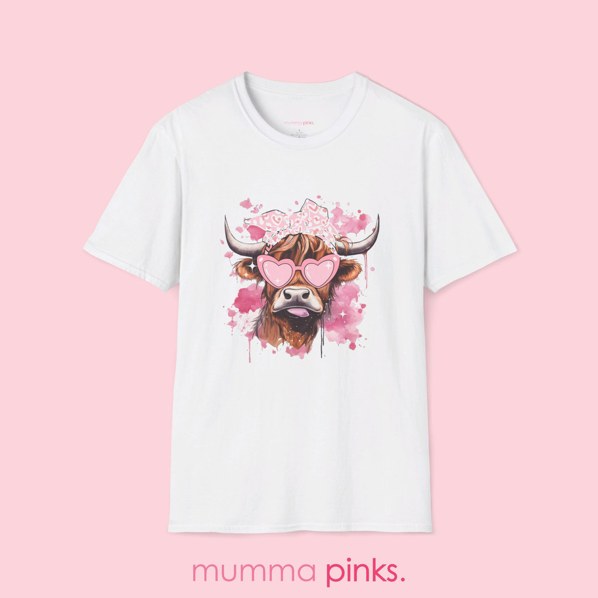 Pink Highland Cow Tee