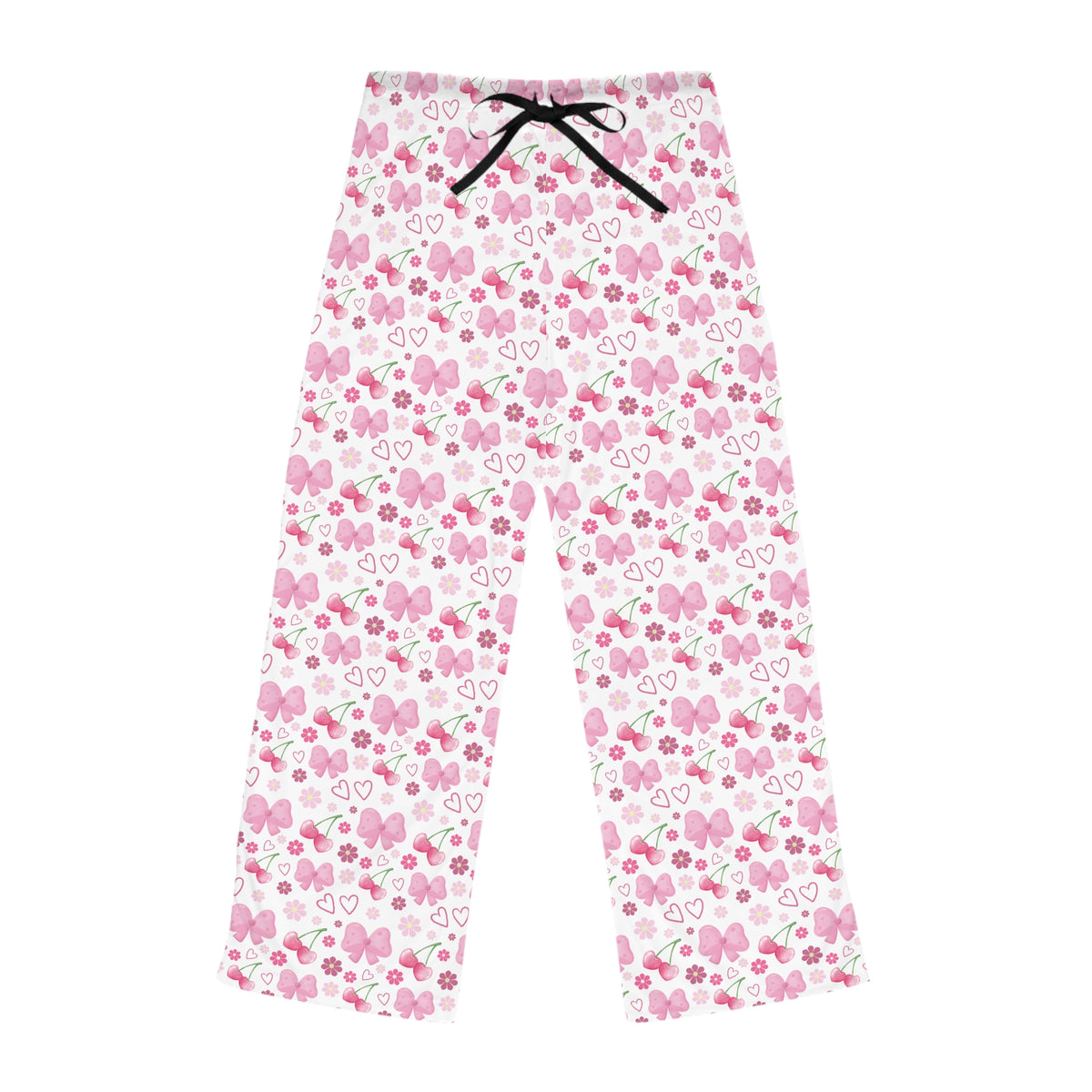 Bows, Cherries & Hearts White PJ Pants