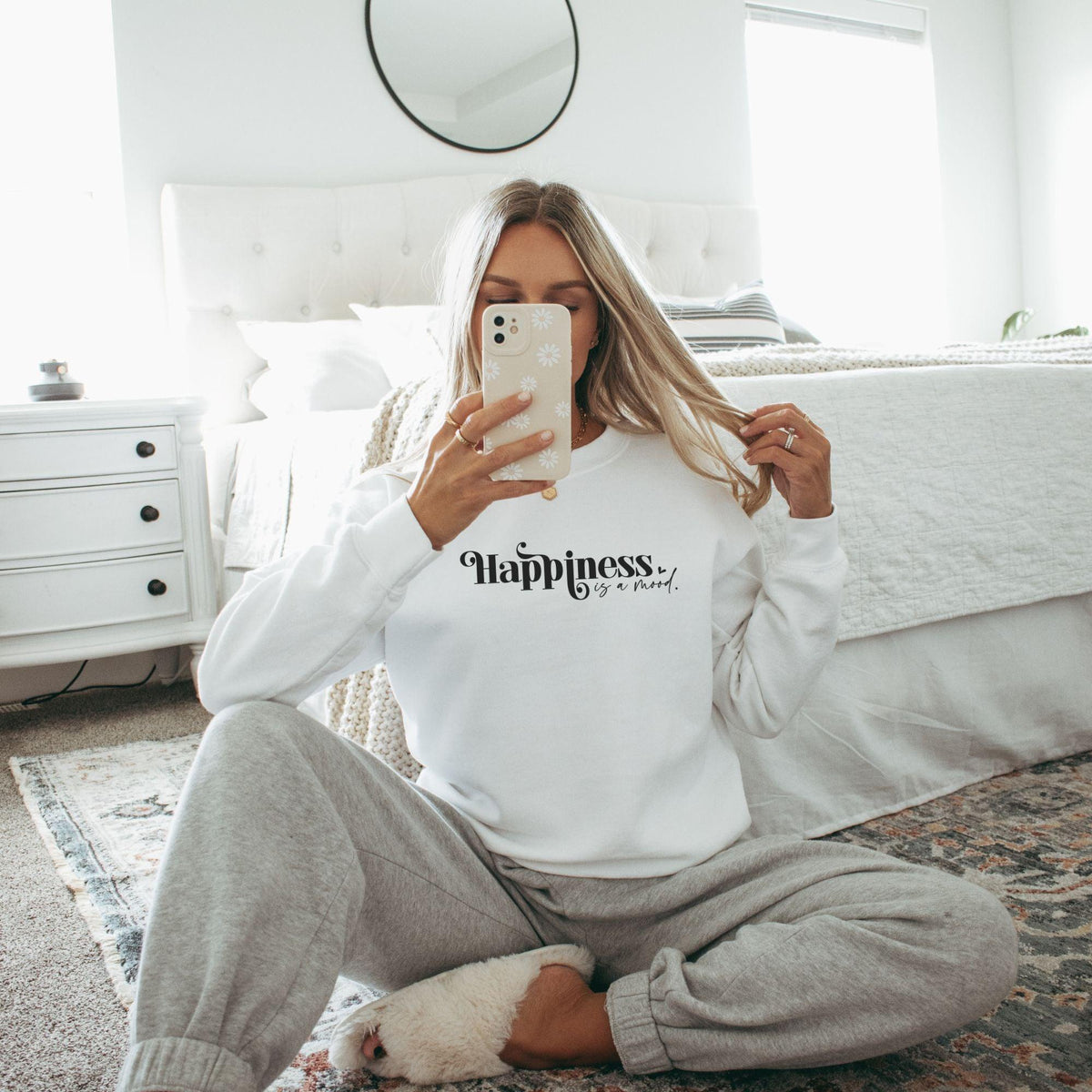 Happiness is a Mood Fleece, Sweatshirt, Mood Changing Sweatshirt, MummaPinks Sweatshirt